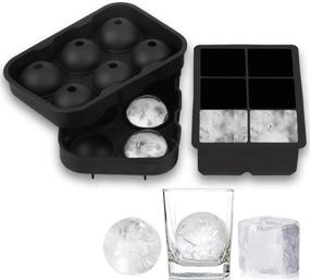 img 4 attached to Helpcook Ice Cube Trays: Silicone Sphere Ice Ball Maker and Large Square Molds for Whiskey & Cocktails - BPA-Free & Reusable