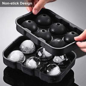 img 1 attached to Helpcook Ice Cube Trays: Silicone Sphere Ice Ball Maker and Large Square Molds for Whiskey & Cocktails - BPA-Free & Reusable