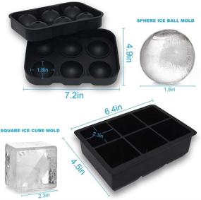 img 3 attached to Helpcook Ice Cube Trays: Silicone Sphere Ice Ball Maker and Large Square Molds for Whiskey & Cocktails - BPA-Free & Reusable