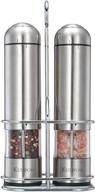 convenient 2 pack electric salt and pepper grinder set with adjustable coarseness and light логотип