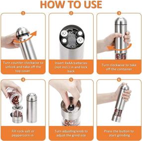 img 2 attached to Convenient 2 Pack Electric Salt and Pepper Grinder Set with Adjustable Coarseness and Light