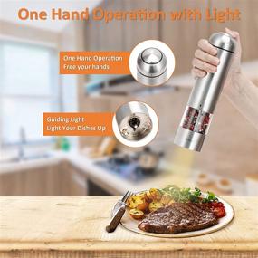 img 1 attached to Convenient 2 Pack Electric Salt and Pepper Grinder Set with Adjustable Coarseness and Light