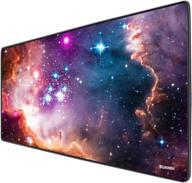 🖱️ buaniih galaxy gaming mouse pad xl - extended large desk mat, stitched edges mousepad, long non-slip rubber base mice pads (27.6"x11.8"x0.12") логотип