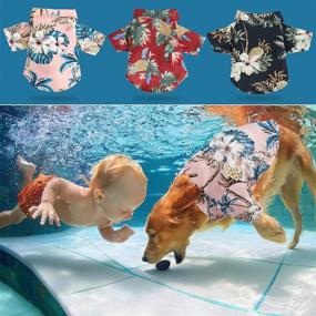 img 1 attached to 🐶 Whaline Hawaiian Dog Shirts: Stylish Chiffon Summer Clothing with Pineapple & Coconut Tree Patterns - Ideal Pet Apparel for Beach Fun, Breathable Short Sleeve Suit (Set of 3)