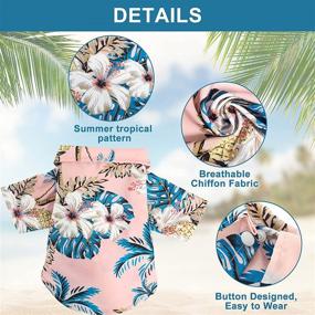 img 2 attached to 🐶 Whaline Hawaiian Dog Shirts: Stylish Chiffon Summer Clothing with Pineapple & Coconut Tree Patterns - Ideal Pet Apparel for Beach Fun, Breathable Short Sleeve Suit (Set of 3)