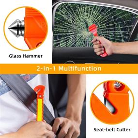 img 2 attached to 🔨 Life-Saving Survival: Nomiou 10 Pack Safety Hammer with Car Window Breaker and Seat Belt Cutter - Emergency Escape Tool Kit