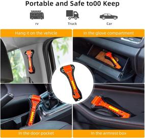 img 1 attached to 🔨 Life-Saving Survival: Nomiou 10 Pack Safety Hammer with Car Window Breaker and Seat Belt Cutter - Emergency Escape Tool Kit