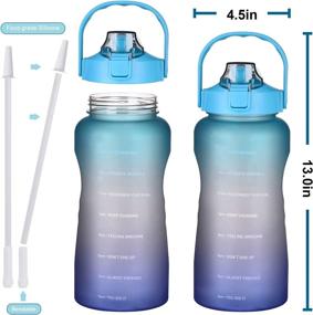 img 3 attached to 💧 VOGVOG Leakproof Water Bottle - 64oz, BPA Free, with Time Marker & Straw for Fitness, Gym, Outdoor Sports - Blue/Purple Gradient