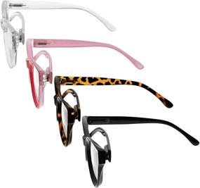 img 2 attached to Women's Oversize Cat-eye Bifocal Sunglasses with 4-Pack and Reading Tinted Lens