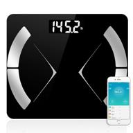 triomph bluetooth smart body fat scale - app-connected digital analyzer for body composition analysis: weight, fat, water, muscles, bone mass, bmr, visceral fat - 400 lbs capacity (black) logo