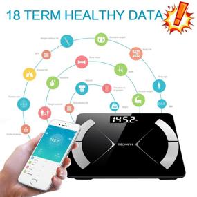 img 2 attached to Triomph Bluetooth Smart Body Fat Scale - App-connected Digital Analyzer for Body Composition Analysis: Weight, Fat, Water, Muscles, Bone Mass, BMR, Visceral Fat - 400 lbs Capacity (Black)