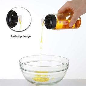 img 3 attached to 🍶 Set of 2 Olive Oil Dispenser Bottles with Non-Drip Spout, Air-Tight Cap - 170ML Glass Cruets for Kitchen, Cooking Oil Container