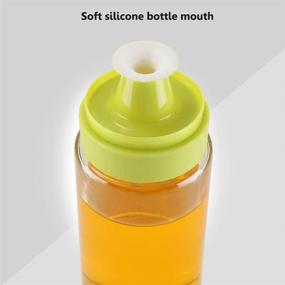 img 1 attached to 🍶 Set of 2 Olive Oil Dispenser Bottles with Non-Drip Spout, Air-Tight Cap - 170ML Glass Cruets for Kitchen, Cooking Oil Container