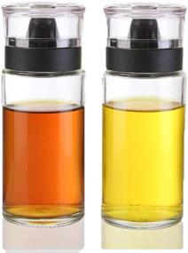 img 4 attached to 🍶 Set of 2 Olive Oil Dispenser Bottles with Non-Drip Spout, Air-Tight Cap - 170ML Glass Cruets for Kitchen, Cooking Oil Container