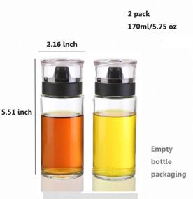 img 2 attached to 🍶 Set of 2 Olive Oil Dispenser Bottles with Non-Drip Spout, Air-Tight Cap - 170ML Glass Cruets for Kitchen, Cooking Oil Container