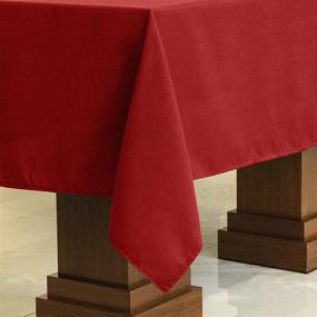 img 3 attached to 🍽️ Kadut Rectangle Tablecloth: Red, 70 x 120 Inch, Heavy Duty, Stain Proof for 6 or 8 Foot Table - Perfect for Parties, Weddings, Kitchen and Events!