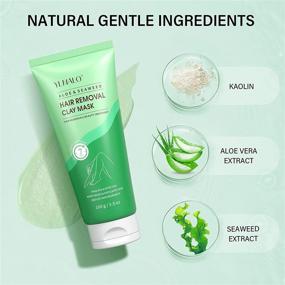 img 3 attached to 🧖 Natural Hair Removal Cream: Aloe & Seaweed Clay Mask for Painless Hair Remover, Deep Cleansing, and Moisturizing - Ideal for Women & Men