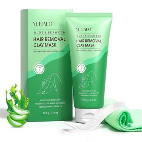 img 4 attached to 🧖 Natural Hair Removal Cream: Aloe & Seaweed Clay Mask for Painless Hair Remover, Deep Cleansing, and Moisturizing - Ideal for Women & Men