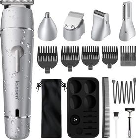 img 4 attached to 🧔 KENSEN Cordless Beard Trimmer for Men - Waterproof Hair Clippers, Electric Shaver Grooming Kit | USB Rechargeable Body, Nose, Ear, Facial Hair Cutting Groomer