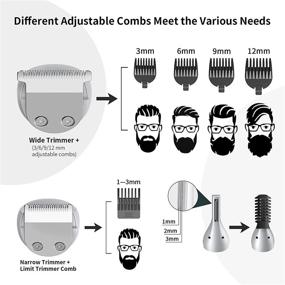 img 1 attached to 🧔 KENSEN Cordless Beard Trimmer for Men - Waterproof Hair Clippers, Electric Shaver Grooming Kit | USB Rechargeable Body, Nose, Ear, Facial Hair Cutting Groomer