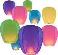 🌎 environmentally friendly 20 pack chinese lanterns - multicolored paper sky lanterns, ideal for sky memorials, events, wishing lanterns for weddings birthdays, and floating lanterns release логотип