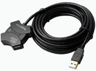 mutecpower 16.5 ft usb 2.0 active extension cable with 4-port usb hub - male to female cord/repeater cable 16.5 feet black logo