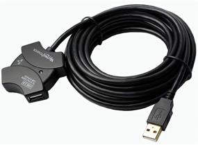 img 3 attached to MutecPower 16.5 ft USB 2.0 Active Extension Cable with 4-Port USB Hub - Male to Female Cord/Repeater Cable 16.5 Feet Black