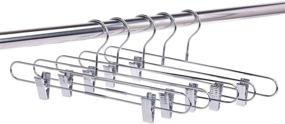 img 2 attached to 👖 10-Pack Chrome Pant Hangers with Clips - Premium Quality Pant & Skirt Hanger Set - 360-Degree Metal Swivel Hook Hangers for Clothes, Pants - Durable, Anti-Rust Jean, Slack & Trouser Hangers