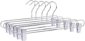 img 4 attached to 👖 10-Pack Chrome Pant Hangers with Clips - Premium Quality Pant & Skirt Hanger Set - 360-Degree Metal Swivel Hook Hangers for Clothes, Pants - Durable, Anti-Rust Jean, Slack & Trouser Hangers