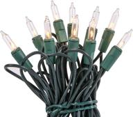 10 mini christmas tree lights on green cord: party string lights for patio, garden, and wedding logo