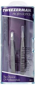 img 2 attached to 🔍 Tweezerman Professional Petite Set: Slant and Point Tweezers in a Sleek Leather Case