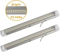 🚗 wiipro 13.5'' car interior led lights bar - 2pcs 4.5w 72 bulbs lighting strip with on/off switch for van bus caravan lorry camper boat rv in white logo