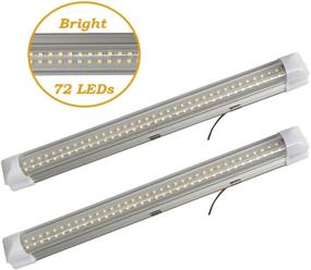 img 4 attached to 🚗 Wiipro 13.5'' Car Interior LED Lights Bar - 2PCS 4.5W 72 Bulbs Lighting Strip with On/Off Switch for Van Bus Caravan Lorry Camper Boat RV in White