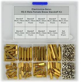 img 4 attached to Metric M2.5 Hex Male-Female Brass Standoff/Stainless Steel Screw Nut Assortment Kit for Raspberry Pi. Spacer Set: 6mm, 8mm, 10mm, 12mm, 15mm, 18mm, 20mm, 25mm. M2.5 Nut, M2.5 x 6mm Screw.