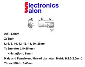 img 2 attached to Metric M2.5 Hex Male-Female Brass Standoff/Stainless Steel Screw Nut Assortment Kit for Raspberry Pi. Spacer Set: 6mm, 8mm, 10mm, 12mm, 15mm, 18mm, 20mm, 25mm. M2.5 Nut, M2.5 x 6mm Screw.