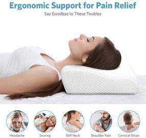 img 3 attached to Sufuhom Contour Pillow - Memory Foam Ergonomic Cervical Support for Head, Neck, and Shoulder Pain Relief - Orthopedic Sleeping Pillow for Side, Back, Stomach Sleepers - CertPUR-US Certified