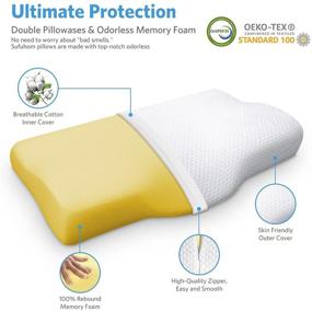 img 2 attached to Sufuhom Contour Pillow - Memory Foam Ergonomic Cervical Support for Head, Neck, and Shoulder Pain Relief - Orthopedic Sleeping Pillow for Side, Back, Stomach Sleepers - CertPUR-US Certified