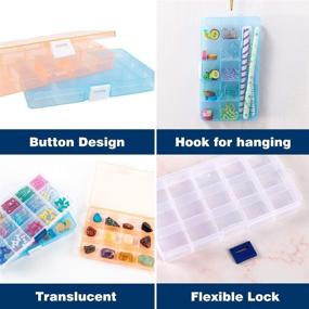 img 1 attached to 📦 SGHUO Plastic Jewelry Organizer Box - 5 Pack of 15 Small Grids Storage Boxes with Removable Dividers for Beads, Art and Crafts - Assorted Colors - Size: 6.9"x 3.9"x 0.9