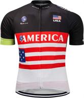 usa style bike tops: short sleeve cycling jersey with reflective stripe & pocket logo
