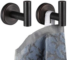 img 4 attached to 🧷 JQK Towel Hook Oil Rubbed Bronze, Stainless Steel Coat Robe Clothes Hook for Bathroom Kitchen Garage Wall Mount (Pack of 2), TH100-ORB-P2
