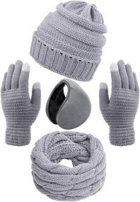 img 4 attached to Aneco Winter Knitted Beanie Screen Women's Accessories