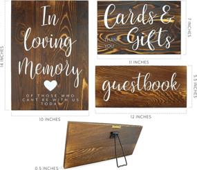 img 2 attached to Darware Wooden Wedding Reception Signs: Enhance Your Celebration with 🎉 a Set of 3 Brown Signs for Guests, Gifts, and Memorial