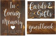 darware wooden wedding reception signs: enhance your celebration with 🎉 a set of 3 brown signs for guests, gifts, and memorial логотип