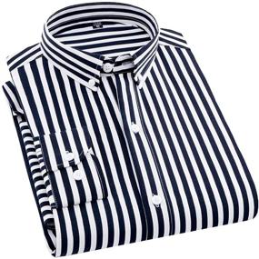 img 4 attached to 👕 Stylish Classic Casual Vertical Striped Shirts for Men - ERZTIAY Clothing