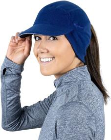 img 4 attached to Stay Warm and Stylish with the TrailHeads Fleece Ponytail Hat and Ear Warmer Combo