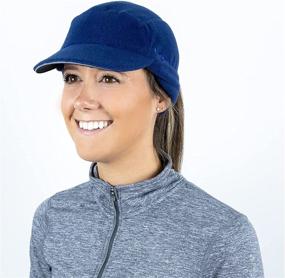 img 2 attached to Stay Warm and Stylish with the TrailHeads Fleece Ponytail Hat and Ear Warmer Combo
