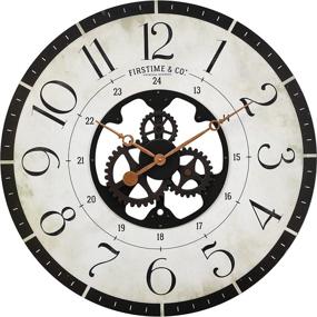 img 2 attached to ⏰ FirsTime & Co. Carlisle Gears Wall Clock, 27 in, Multi-Color Wood Plastic