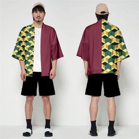 img 1 attached to Slayer Cosplay Kimono Cardigan Kimetsu Boys' Clothing for Sweaters