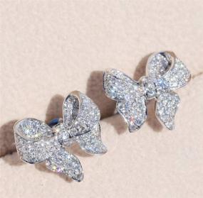 img 3 attached to 🎀 Cute Bow Knot Stud Earrings - 925 Sterling Silver CZ Simulated Diamond - Small Bow Tie Jewelry for Women, Girls, Teens - LVSHI