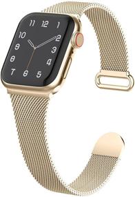 img 4 attached to Тонкий металлический браслет, совместимый с ремешками Apple Watch 38 мм и 40 мм для женщин.